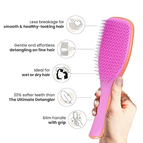 Tangle Teezer Fine & Fragile Ultimate Detangler Brush, Dry & Wet Hair Brush to Detangle & Reduce Breakage, Apricot/Purple thumbnail 5