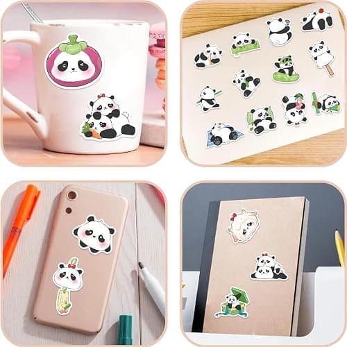 50 PCS Panda Stickers for Kids Vinyl Cute Decals Party Supplies Waterproof Decorative Cartoon Sticker for Laptop Water Bottle Luggage Guitar Phone Birthday Cute Animal Decoration (Panda) thumbnail 5