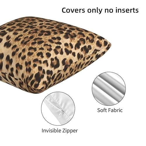 Leopard Print Pillow Covers 18x18 in Couch Cheetah Print Pillow Case Sets of 2 Modern Decorative Square Throw Pillows for Home Living Room Bedroom Bed Cushion Outdoor thumbnail 6