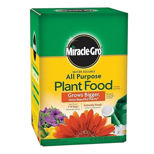 Miracle-Gro Water Soluble All Purpose Plant Food, For All Indoor or Outdoor Plants, Roses, Flowers, Vegetables, Houseplants, Trees, and Shrubs, 1.5 lbs - Image 1