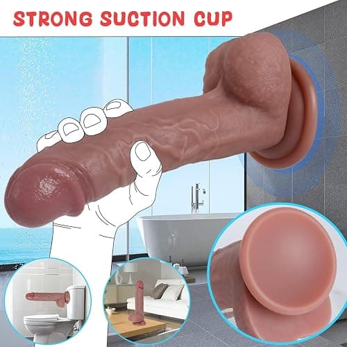 Sex Toys Dildo 7.8 Inch Realistic Silicone Dildo, Safety Material for Clitoral Vagina and Anal Stimulation with Strong Suction Cups, Sex Adult Toys for Women and Couple - Realistic Dildo-Flesh thumbnail 4