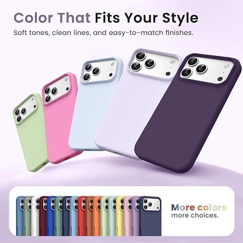GONEZ for iPhone 18 Pro Case/iPhone 17 Pro Case, Deep Purple | Fit for MagSafe, Screen Protector, Full Camera Protection, Premium Silicone Cover Shockproof Drop Protection Slim Phone Case thumbnail 7