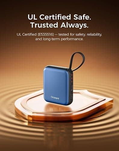 Ocoopa Hand Warmers Rechargeable UT5 Nano – Slim Electric Pocket Heater, Smart Temp Control, 14Hrs Battery, UL Safety, Artists in Bloom Design, Practical Gifts for Women, Christmas, Outdoor, Office thumbnail 5