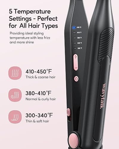 Wavytalk 3/10" Small Flat Iron, Pencil Flat Iron for Short Hair, Pixie Cut and Bangs, Curling Iron for Short Hair, Mini Hair Straightener for Edges with Anti-Pinch Design, Tiny Hair Straightener thumbnail 4