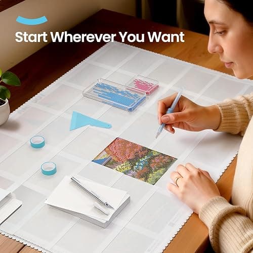 ARTDOT 200-Piece Double-Sided Non-Stick Release Paper for Diamond Art Kits, 15x10 cm Thickened Cover Replacement Paper as Diamond Painting Accessories and Tools thumbnail 5