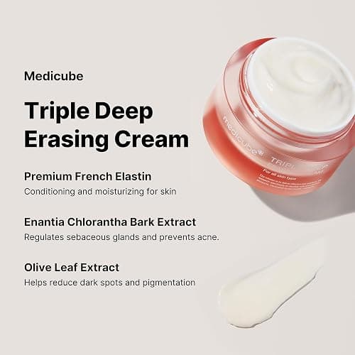 medicube Triple Collagen Cream - Hydrating & Firming Moisturizer with Hyaluronic Acid, Premium Elastin, Shea Butter - Wrinkle Care & Boosts Elasticity - Korean Skincare, 1.69 oz - 1.69 Fl Oz (Pack of 1) thumbnail 4