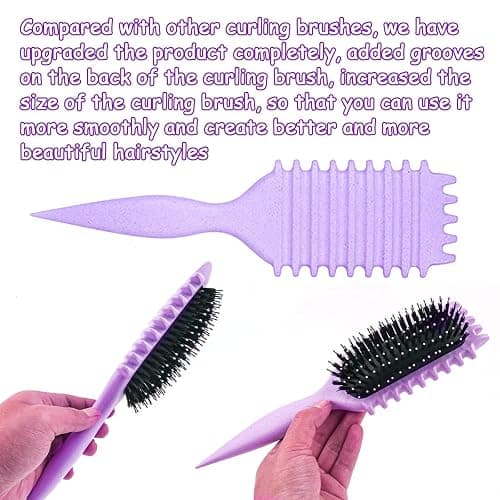 Curl Defining Brush, 1 PCS Curly Hair Brush, Brush for Curly Hair, for Combing and Shaping Men's and Women's Curls to Reduce Pulling (Purple) thumbnail 2