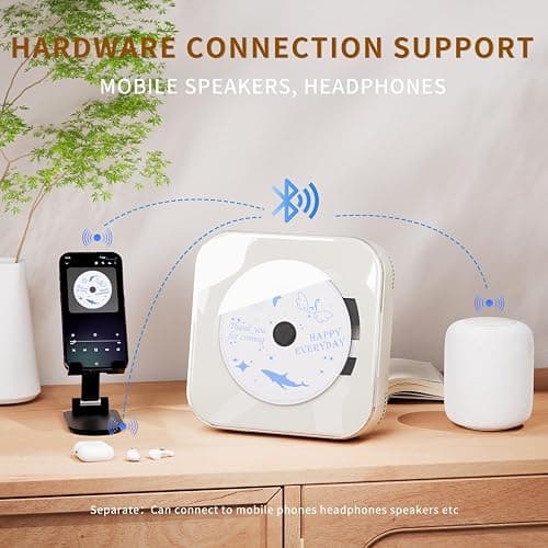 Portable CD Player with Transparent Lid, Speakers, Bluetooth, USB Port thumbnail 3