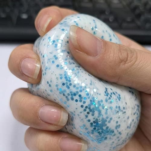 Snowball Stress Relief Squishy Toys, Focus & Play Sensory Fidget Toys for Teens, Adults Anxiety Relief Slow Rise Portable Desk Toys, Easter Basket Stuffers Birthday Gifts(B-Blue) thumbnail 6
