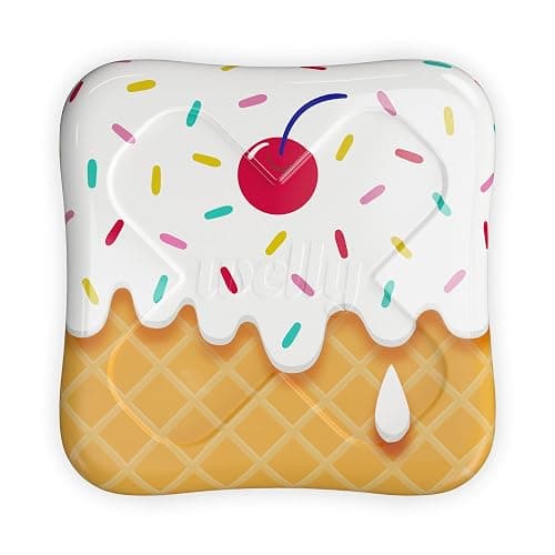 Welly Bandages | Adhesive Flexible Fabric Bravery Badges | Assorted Shapes for Minor Cuts, Scrapes, and Wounds | Colorful and Fun First Aid Tin | Ice Cream Patterns - 48 Count thumbnail 8