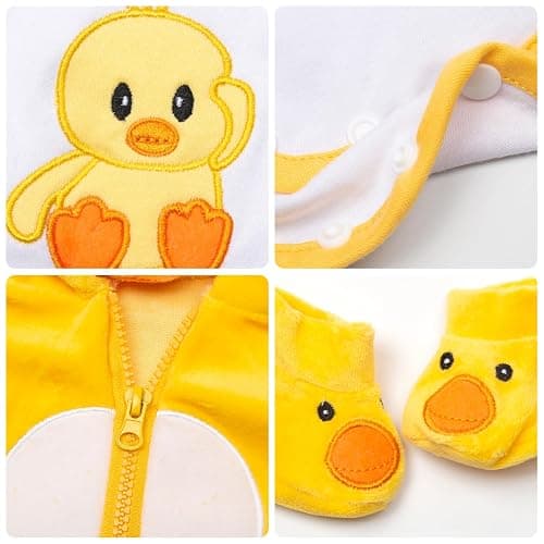 Babyfere Reborn Baby Doll Clothes Yellow Duck Outfits for 16-18 Inch Baby Doll,17 Inch Reborn Newborn Baby Doll Clothes Accessories Girl & Boy thumbnail 3