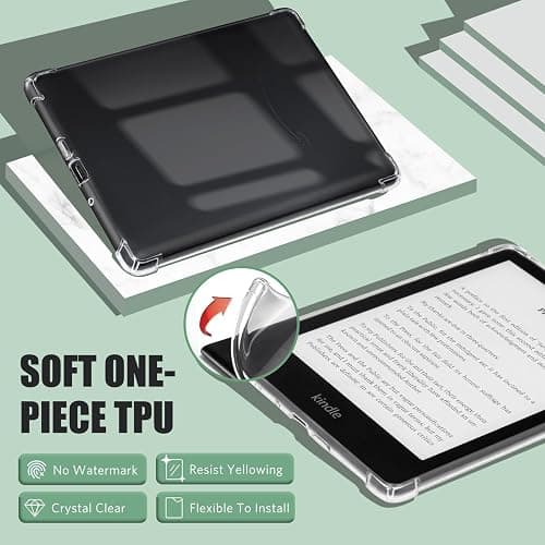 iDLEHANDS Clear Case for 7" All-New Kindle Paperwhite 12th Gen 2024 & Kindle Colorsoft Signature Edition (2024 Release) - Ultra Slim Soft TPU Transparent Cover & Lightweight, Clear thumbnail 3
