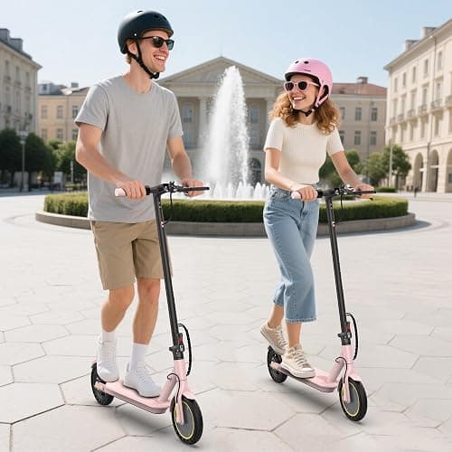 Electric Scooter, 500W/350W Motor & 10"/8.5" Solid Tires, Up to 19 MPH & 28/25/15 Miles Range, Foldable Commuter E Scooter for Adults & Teens with Dual Brake System, APP thumbnail 2