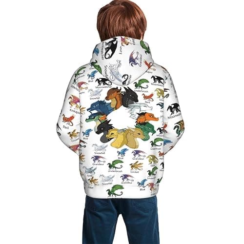 MEDIUM GLORYLUCK Wings Of Fire Hoodie Wings Of Fires Dragon Hooded Sweatshirt For Kids Youth Long Sleeve Pullover With Pocket thumbnail 3