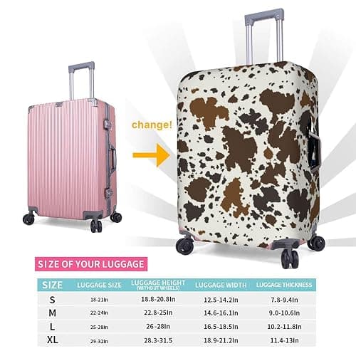 JZDACH Brown Skin Milk Cow Print Luggage Cover Elastic Washable Stretch Suitcase Protector Anti-Scratch Travel Suitcase Cover for Kid and Adult XL (29-32 inch suitcase) thumbnail 5