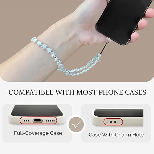 TRBR Star Phone Charm Wrist Strap, Beaded Lanyard Wristlet Chain, Anti-Theft Bracelet Strap for iPhone & More Cases thumbnail 7