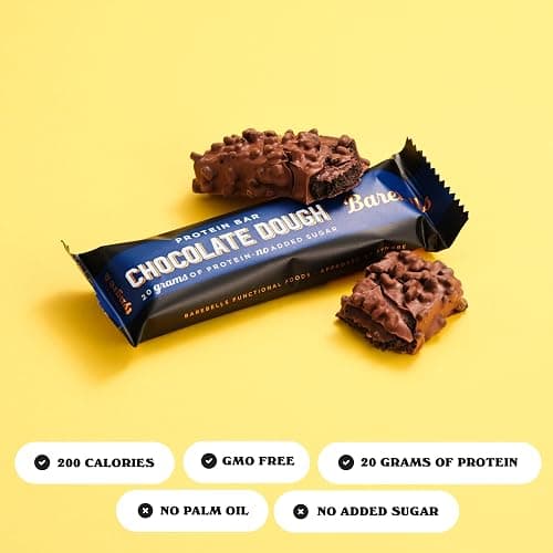 Barebells Protein Bars Chocolate Dough - 12 Count, 20g High Protein Treats - Chocolate Nutrition Bar with 1g Total Sugars - On-The-Go Breakfast or Post-Workout Snack thumbnail 3