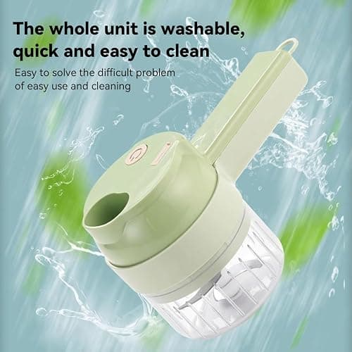5-in-1 Wireless Electric Vegetable Chopper, Multi-Function Food Processor | Multi-function, Chopping Slicing Grating Whipping, Food Grade, with Cleaning Brush, for Garlic Onion Meat Vegetables thumbnail 4