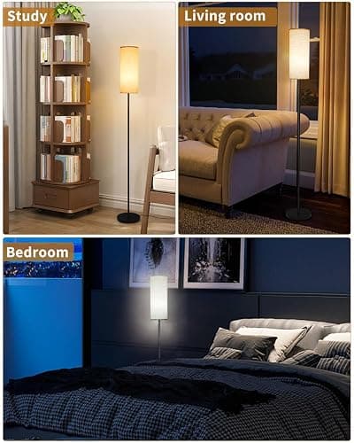 LEAZZLE Lampadaire sur Pied Salon,2700K-5500K Température de Couleur&Gradation Continue,Lampe pied LED moderne,Lampadaire Salon Dimmable avec Synchronisation Musicale pour Chambre,Étudier,Bureau thumbnail 5
