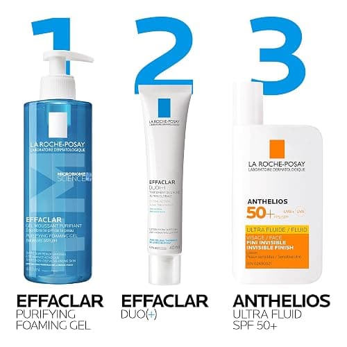 La Roche-Posay Face Wash Gel Cleanser, Effaclar Gentle Purifying Foaming Gel for Oily and Sensitive Acne-Prone Skin & Acne Lotion BUNDLE. Soap-Free, Paraben-free, Non-Comedogenic thumbnail 6
