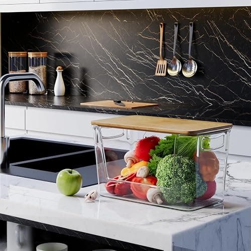 Pantry Organizers Storage, 2 Pack Onion and Potato Storage Bins Large Capacity Kitchen Counter Bins for Garlic, Fruit, Vegetable, Can Storage Countertop Organizer (12" x 7" x7") thumbnail 2