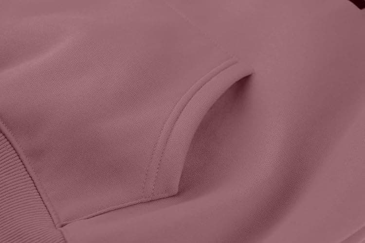 Lauweion Women Solid Basic Fleece Letter Loose Hoodie Sweatshirt Long Sleeve Kangaroo Pocket Drop Shoulder Pullovers Top thumbnail 6