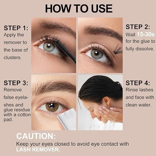 Miuffue Eyelash Glue Remover 5ML Cluster Lash Remover for Individual False Lashes, Bond and Wispys, Gentle Non-irritating Mascara Wand thumbnail 7