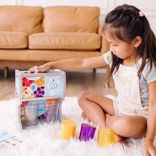 Melissa & Doug Thirst Quencher Wooden Drink Dispenser with Juice Inserts, Ice Cubes & Play Kitchen Accessories, Preschool Learning Toys for Girls & Boys 3+ - FSC Certified thumbnail 2