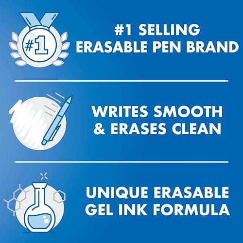 PILOT FriXion Clicker Erasable Pens, Refillable & Retractable Gel Ink Pens, Fine Point 0.7 mm, Black Ink, 3-Pack - Ideal for School, Journaling, & Office Writing thumbnail 4