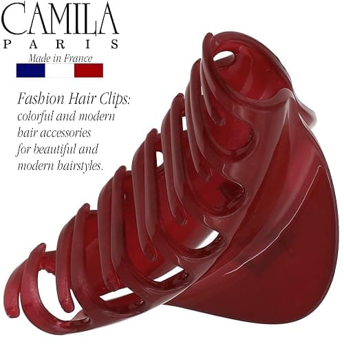 Camila Paris CP2529 French Hair Clip for Women for Thick Hair for Long Curly Wavy Hair, Red, Girls Hair Claw Clips Jaw Styling Hair Accessories for Women, Strong Hold No Slip Grip, Made in France thumbnail 5