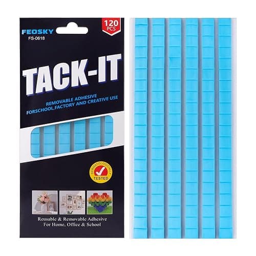 Feosky Adhesive Poster Sticky Tack Putty, Reusable and Removable Adhesive Putty, 120PCS, Mounting Putty for displaying Wall Paintings, Museum Art Photography, Picture, Crafts (Blue, Pack of 1) - Image 1