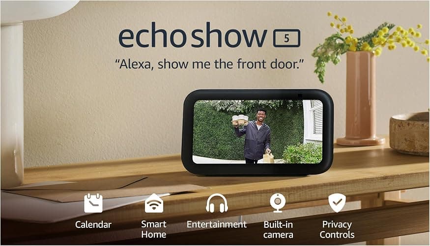 Echo Show 5 (Newest gen) | Smart display and alarm clock with clearer sound | Charcoal thumbnail 8