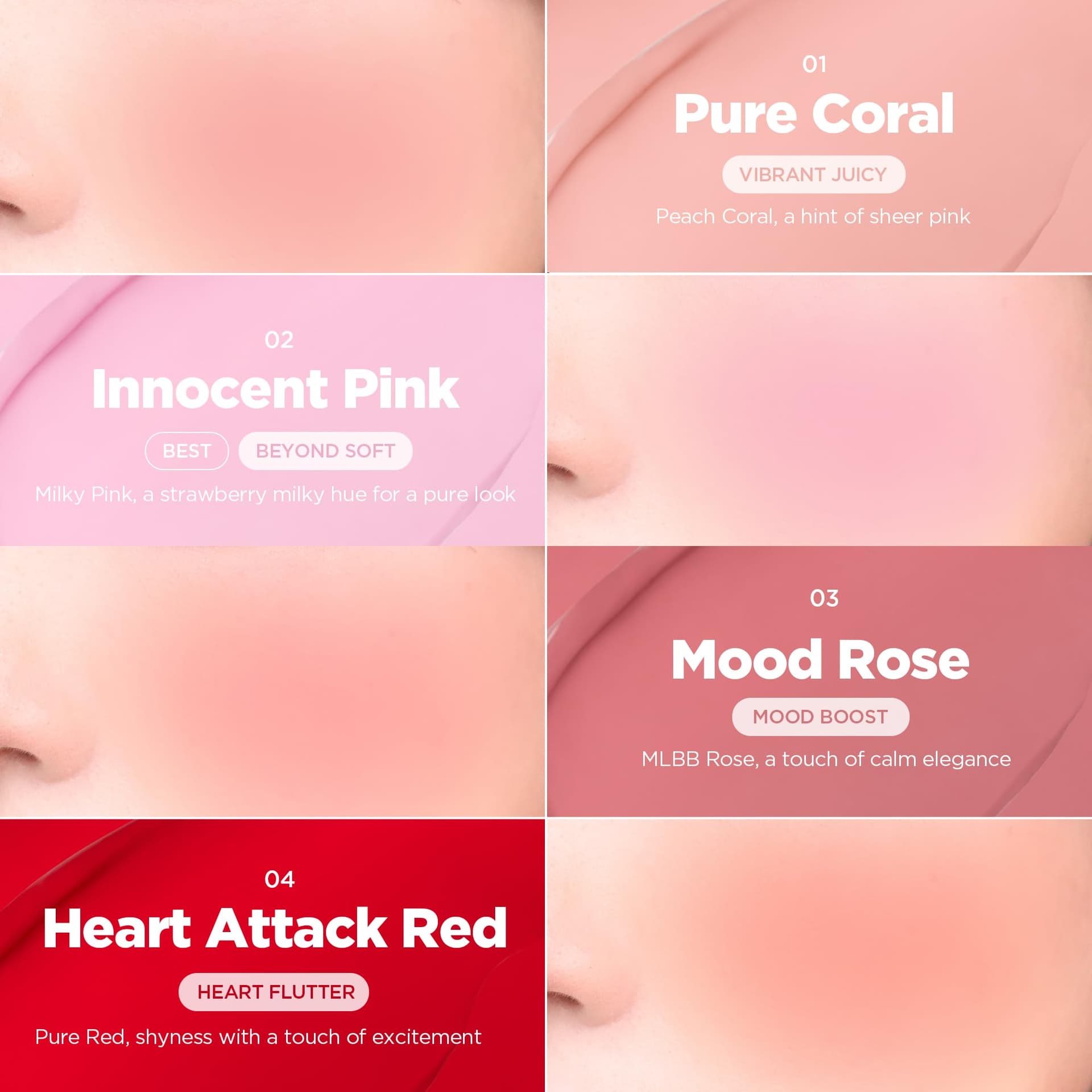 Lily By Red Luv Beam Cheek Balm (1, 03#Mood Rose, corazon chico) thumbnail 6