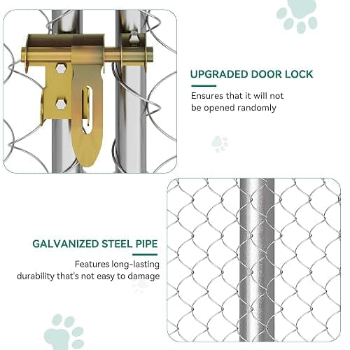 YITAHOME 7.5'x7.5' Outdoor Dog Kennel with Metal Dog Gate, Outdoor Dog Pens with Roof, Heavy Duty Dog Kennel for Backyard Farm Use thumbnail 5