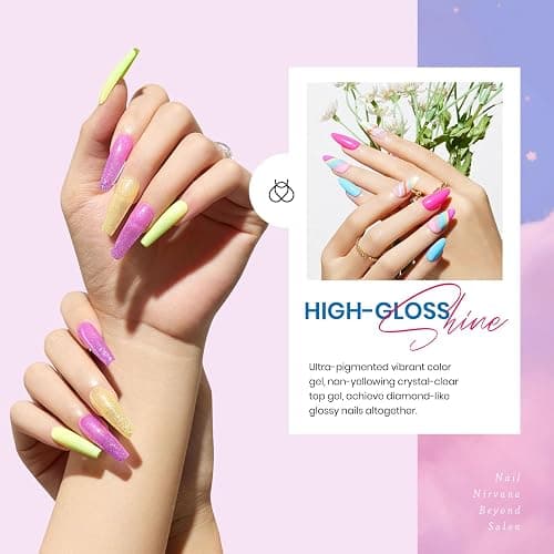 beetles Gel Polish Set - 39Pcs Neon Gel Nail Polish Pink Red Blue Purple Polish All Season Nails with Base Top Coat Soak off Uv LED Lamp Colorful Candies Manicure Kit DIY Home Gifts for Women Girls thumbnail 4