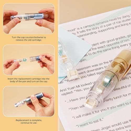 4 Pcs Double Sided Tape Roller with 8 Refills, Retractable Glue Tape Roller, Adhesive Tape Dispenser Runner for Scrapbooking and Crafts, Arts Projects,Gift Wrapping, Photo-Safe thumbnail 6
