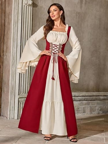 Abaowedding Women Renaissance Costume Medieval Dress Irish Cosplay thumbnail 4