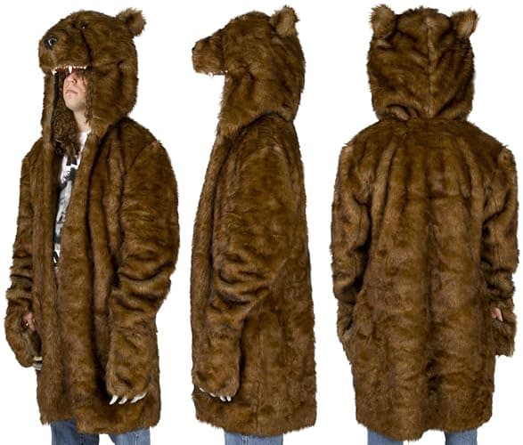 Workaholics Adult Unisex TV Show Official Bear Halloween Cosplay Costume Coat thumbnail 4