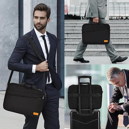 bagasin 15 15.6 16 17 17.3 inch Laptop Computer PC Shoulder Bag Carrying Case, Water-Repellent Briefcase thumbnail 2