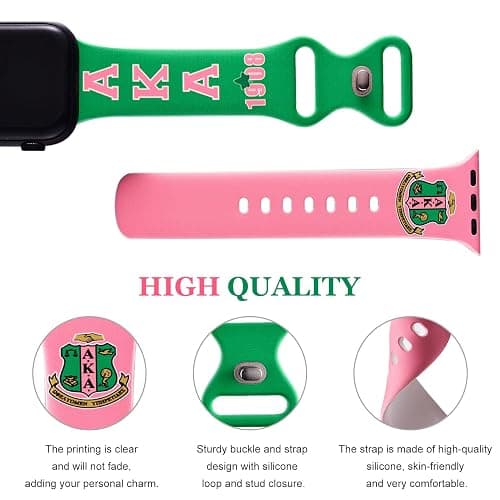 Paraphernalia Sorority Gifts Sport Band Compatible with Apple Watch Bands 38mm 40mm 41mm, Soft Silicone Strap Compatible for Apple Watch Series 7 6 5 4 3 2 1 SE thumbnail 2