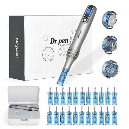 M8S Microneedling Pen Professional Wireless Derma Pen with 22 Replacement Cartridges Needles 6 Speeds Adjustable Micro Needling Microneedle Machine for Skin Care M8SKIT-UK - Image 1