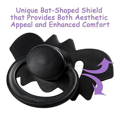 LittleForBig Bigshield Generation-II Adult Sized Pacifier - Baby Bat Pacifier Black thumbnail 5