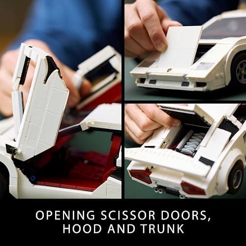 LEGO Icons Lamborghini Countach 5000 Quattrovalvole Model Car Kit - Collectible Building Set for Adults, Ages 18+ - Detailed Lamborghini Car Kit with Scissor Doors, V12 Engine, and More - 10337 thumbnail 4