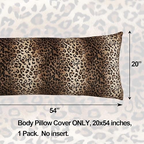 CARRIE HOME Cheetah Body Pillow Cover 20x54 Soft Plush Leopard Print Faux Fur Decorative Body Pillow Pillowcase for Home Couch Sofa (1 Pack, 20x54 inch) thumbnail 6