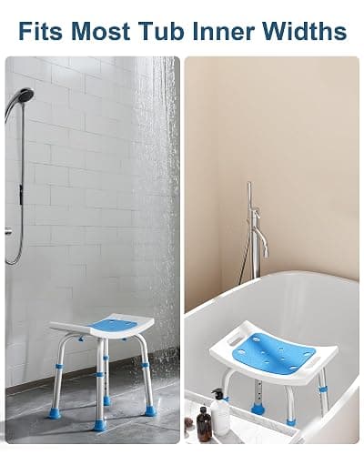 HOMLAND Shower Chair for Inside Shower, 400 lbs Adjustable Shower Stool with Suction Feet, Shower Seat for Inside Tub Bathroom Bench Bath Chair for Elderly and Disabled - Light Blue thumbnail 8