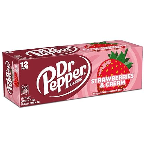 Dr Pepper Strawberries and Cream Soda, 12 fl oz cans, 12 Pack thumbnail 9