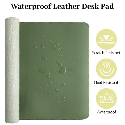 Carethos Green Desk Pad and Keyboard Wrist Rest, 3in1 Mousepad + Keyboard Wrist Rest+Mouse Wrist Rest for Home Office Table Computer Cover. (31.5×15.7,Green) thumbnail 4