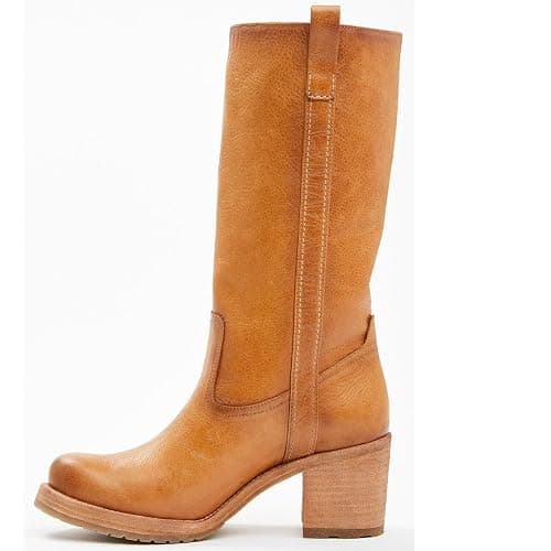 GRPCCJZ Mid Calf Banana Boots for Women Chunky Block Heel Knee High Boots Pull on Round Toe Riding Boots Dressy Fall Winter Boots thumbnail 4