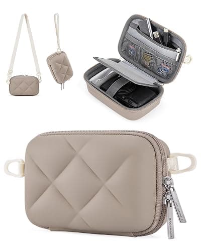 BAGSMART Digital Camera Case, Protective & Lightweight Camera Case with 2 Carrying Ways, Waterproof & Shockproof Small Camera Bag for Canon PowerShot G7X Mark II/III/Sony DSCW800/DSCW830 - Camel - Image 1