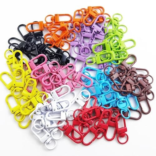 NSBELL 100PCS Lanyard Swivel Snap Hooks Heavy Duty Metal Lobster Claw Clasps for Backpack Charms, Zipper Pulls, Beads Projects, Colorful Little Clip thumbnail 4